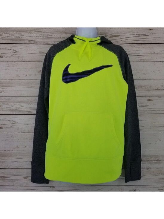 Nike Tops - Nike Therma Fit Womens Size Medium Thumbholes Swoosh Pullover Hoodie Sweatshirt
